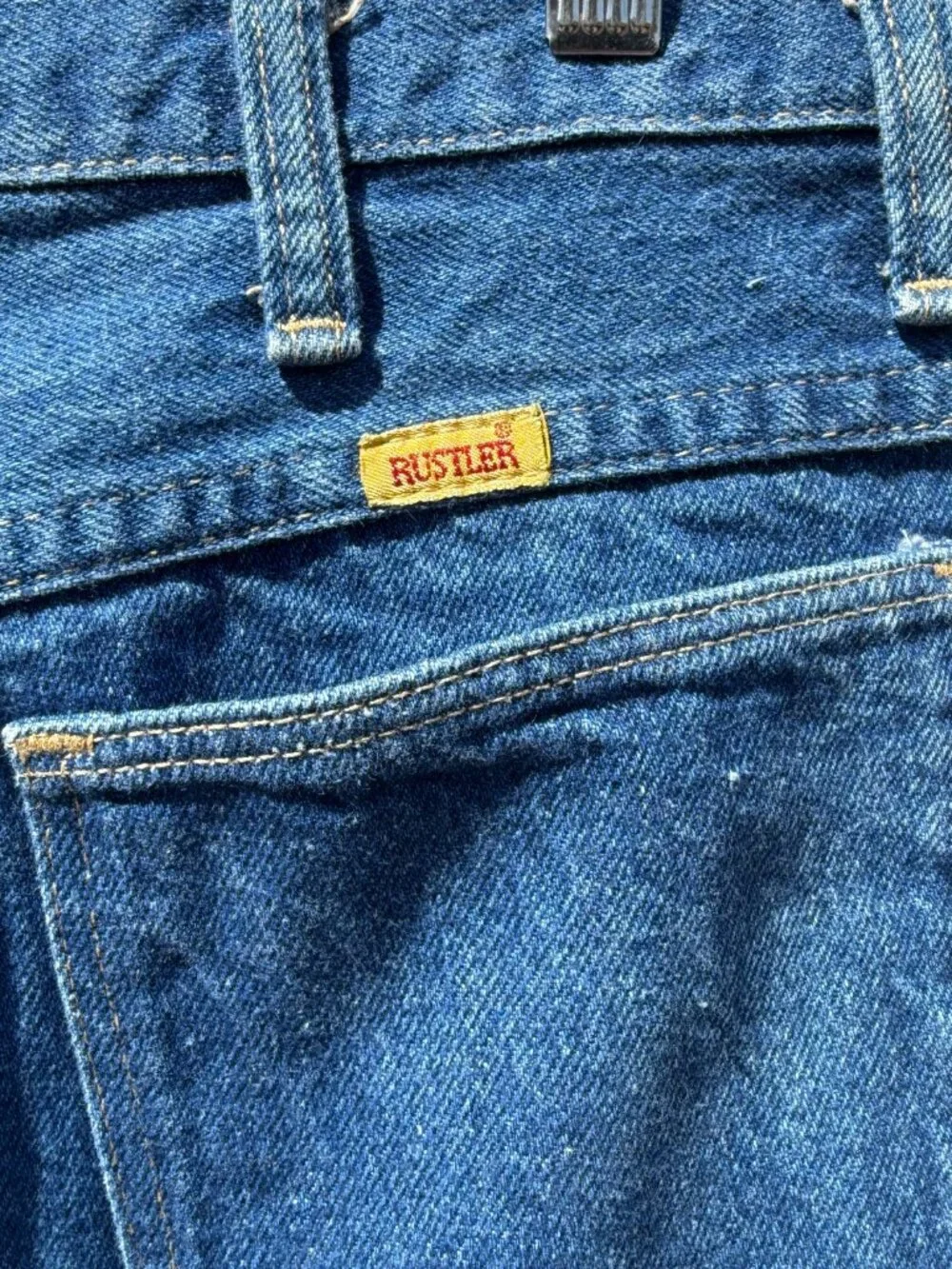 Vintage 90s Rustler High Waist Straight Leg Denim Blue Jeans | Size 31 X 30 - Picture 8 of 12